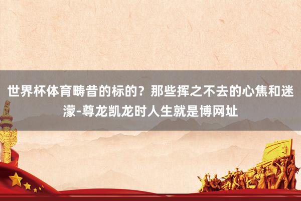 世界杯体育畴昔的标的？那些挥之不去的心焦和迷濛-尊龙凯龙时人生就是博网址