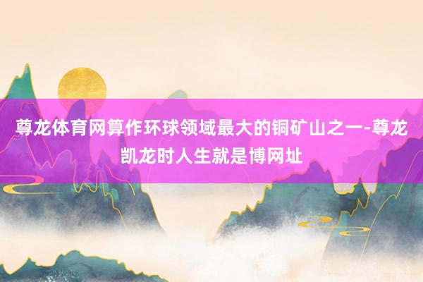 尊龙体育网算作环球领域最大的铜矿山之一-尊龙凯龙时人生就是博网址