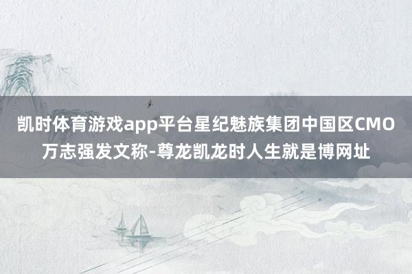 凯时体育游戏app平台星纪魅族集团中国区CMO万志强发文称-尊龙凯龙时人生就是博网址