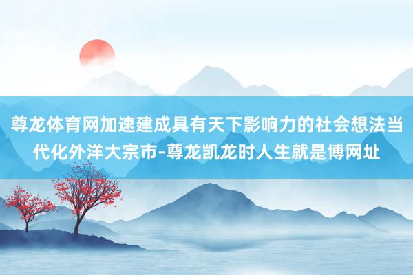 尊龙体育网加速建成具有天下影响力的社会想法当代化外洋大宗市-尊龙凯龙时人生就是博网址