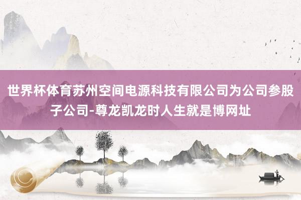 世界杯体育苏州空间电源科技有限公司为公司参股子公司-尊龙凯龙时人生就是博网址